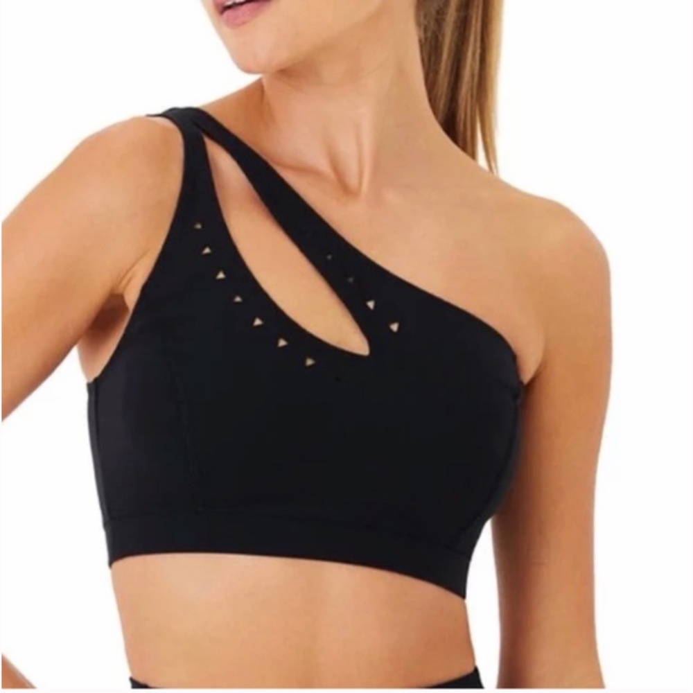 NWT Gigi C “Jacqui” One-Shoulder Cutout Sports Bra SMALL